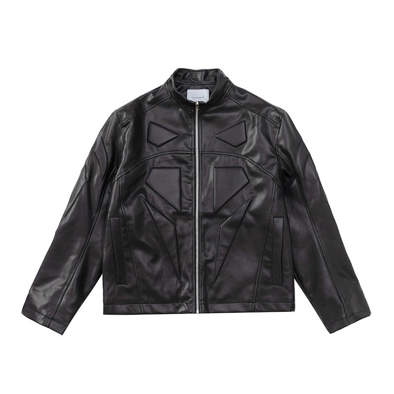 Special-interest Design Stereo Filling Leather Jacket Coat
