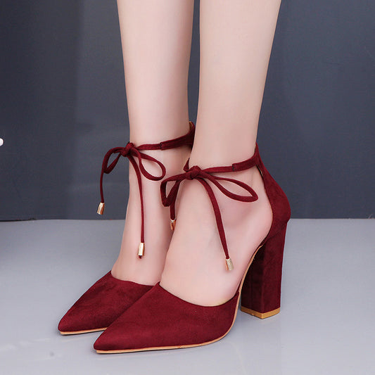 Women's Shoes Chunky Heel High Heel Lace-up Large Size Sandals