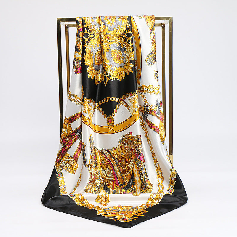 Malay Fashion Bib With Bag All-match Small Silk Scarf
