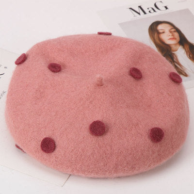 Children's Beret Autumn And Winter Parent-child Wool