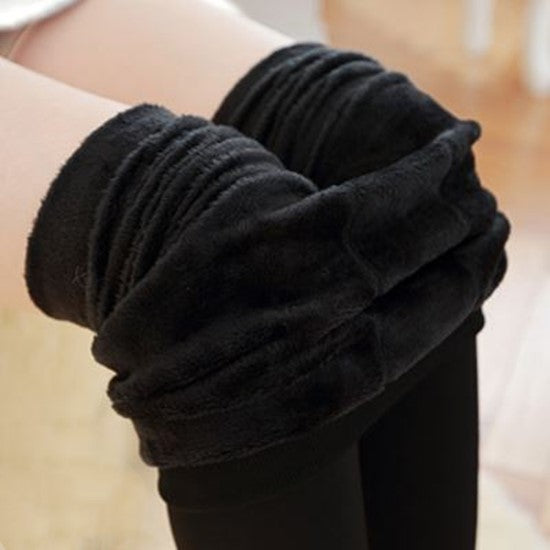 Plus-fløjlsforede tykke leggings
