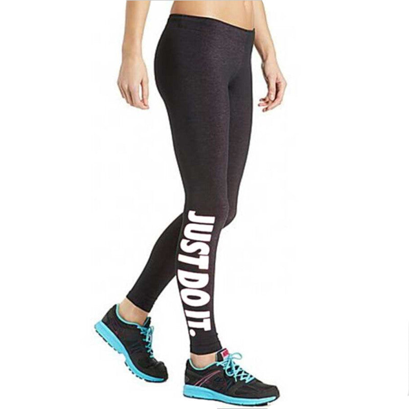 Letter Print Leggings Slim Pencil Pants