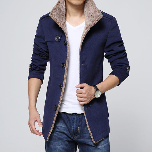 Slim-fit plus fleece men's coat