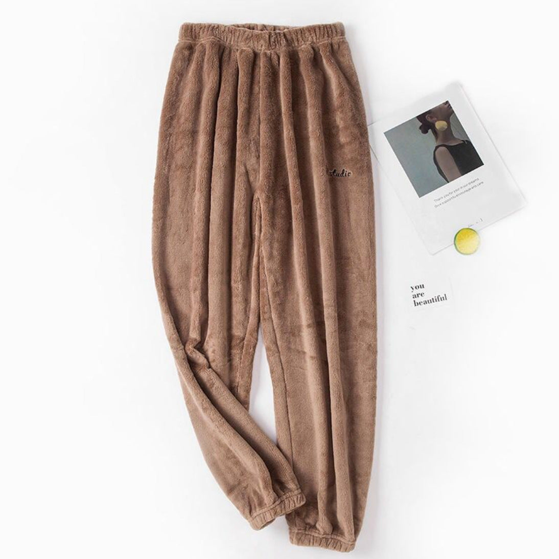 Korean Style Warm Coral Fleece Casual Loose Pajamas