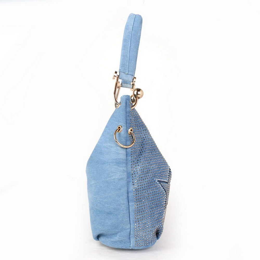 Mode Skuldertaske Transportabel Spandtaske Denim Kanvas