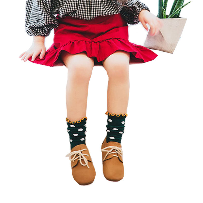 Children's Socks Korean Color Striped Wave Dot