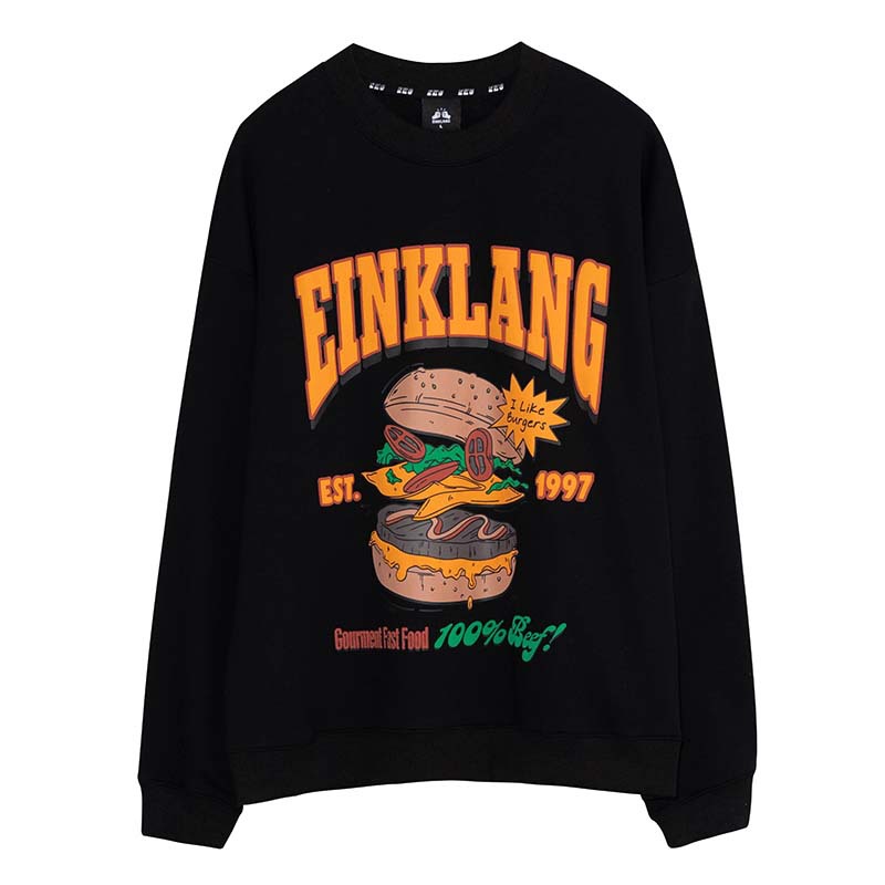 American Fashion Brand Letter Hamburg Print Long Sleeve Top