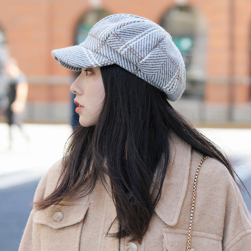 Plaid Wide-brimmed Vintage Baseball Cap