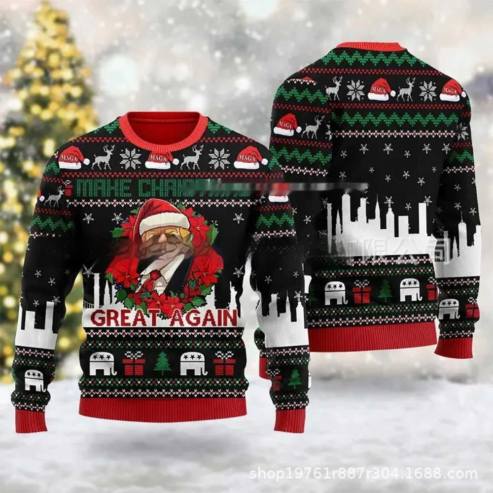 Digital Printing Men's And Women's Round Neck Sweater 3D