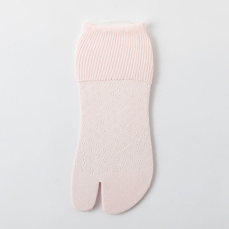 Mesh Hollow Out Two Fingers Women's Mid Tube Stockings