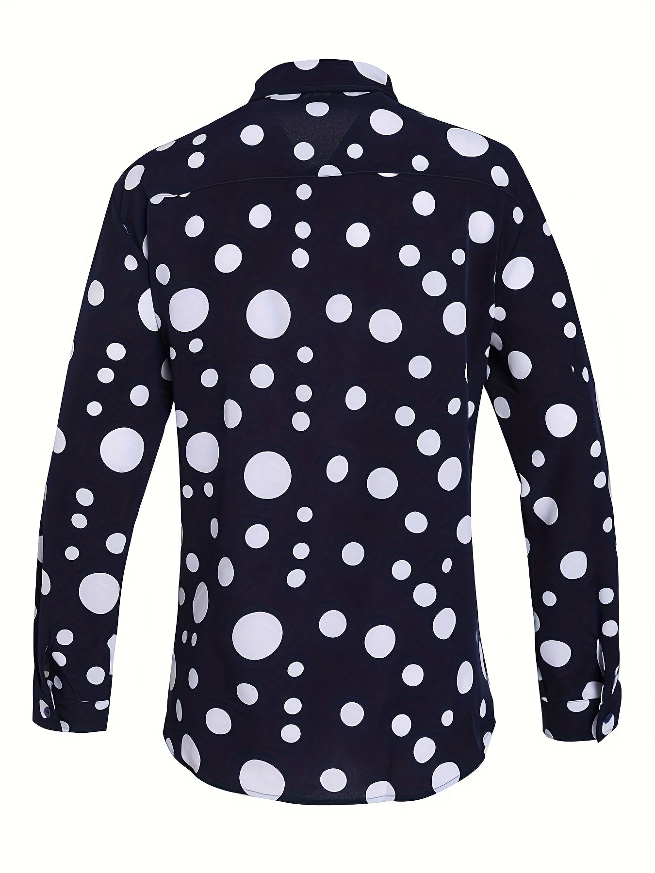 Casual And Versatile Long-sleeved Shirt With Polka Dot Prints For Teenagers And Men