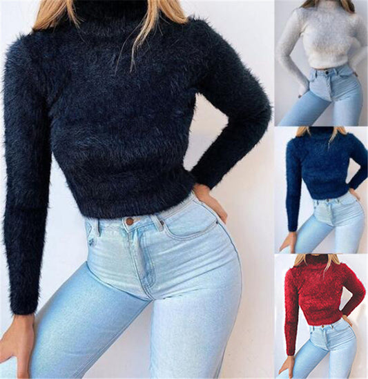 Candy Color Long Sleeve Turtleneck Sweater