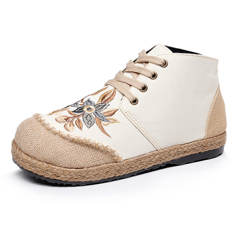 Women's Lace-Up Mid-Top Casual Short Boots