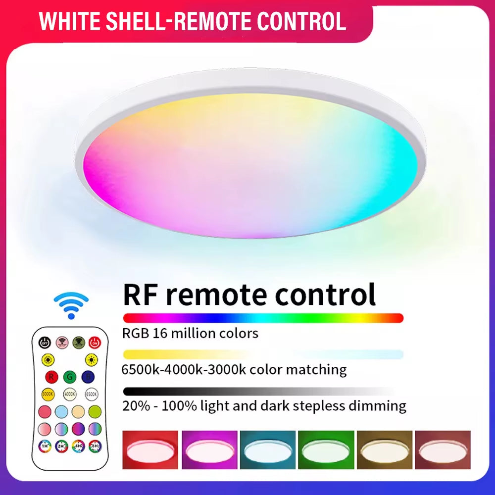 Smart WIFI LED round Ceiling Light RGBCW Tuya APP Dimmable Compatible with Alexa Google Assistant for Bedroom