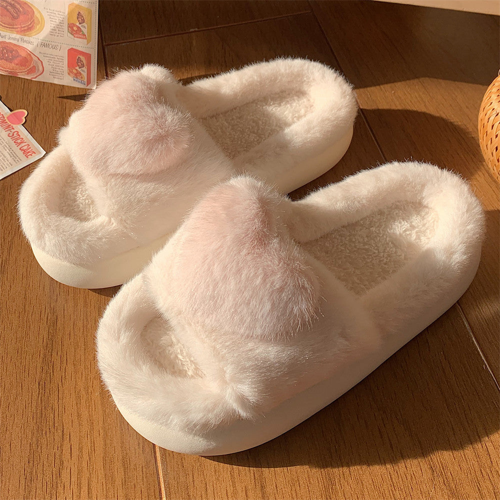 Lovely Three Dimensional Love Cotton Slippers Female