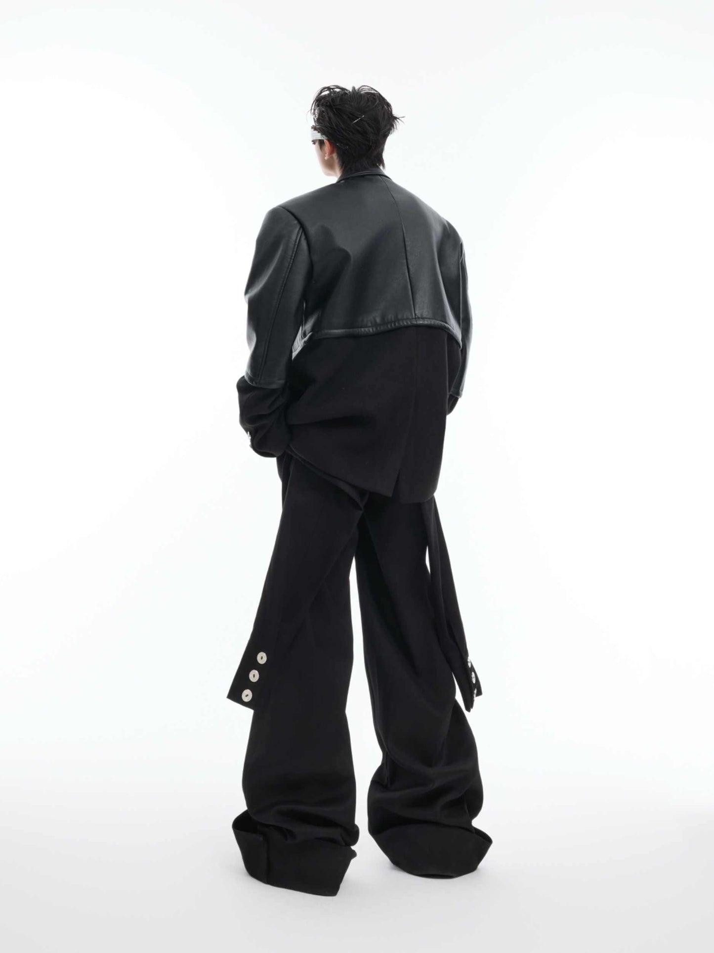 Stitching Design Leather Suit Jacket