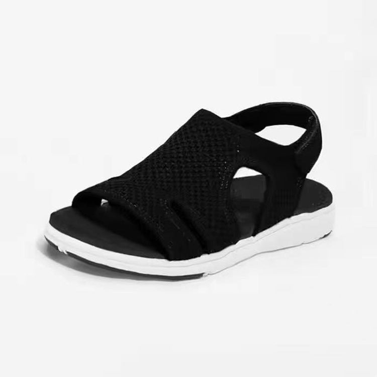 Åndbare, strækbare, fluvævede, komfortable sandaler med velcro til hverdagsbrug