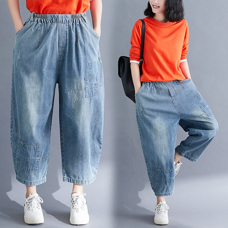 Retro Loose and Thin Nine-point Harem Pants