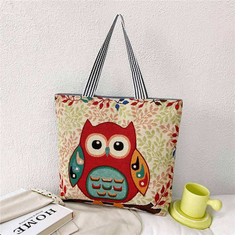 Student Portable Canvas Bag Literary Storage