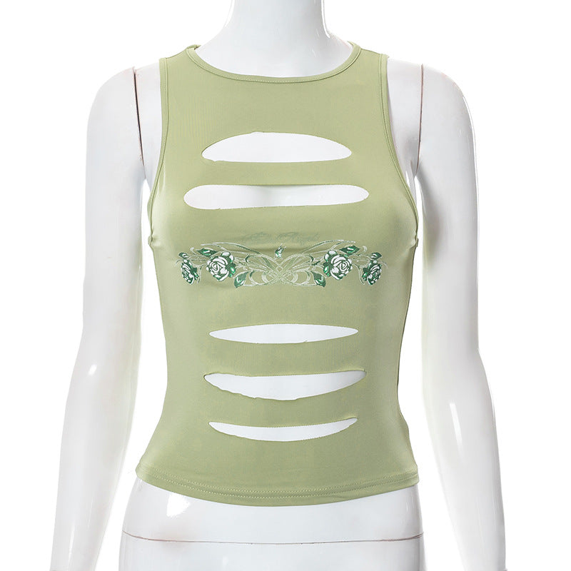 Women's Summer New Solid Color Round Neck Sleeveless Casual Top