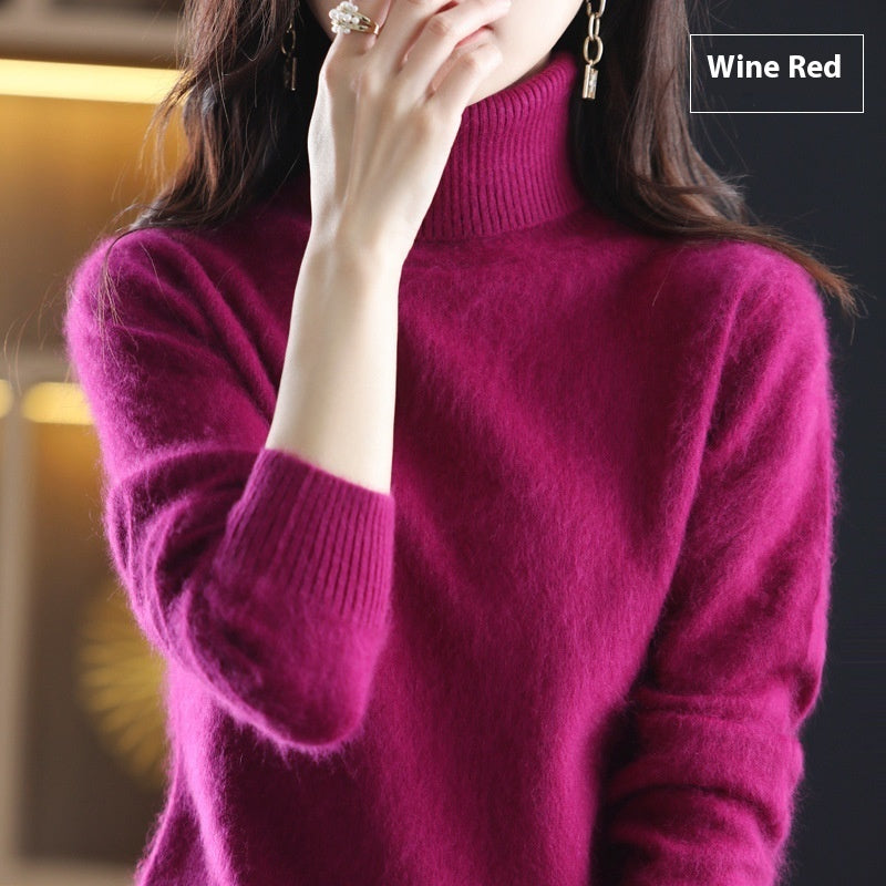 High Neck Inner Wear Loose Cashmere Knitted Bottoming Shirt