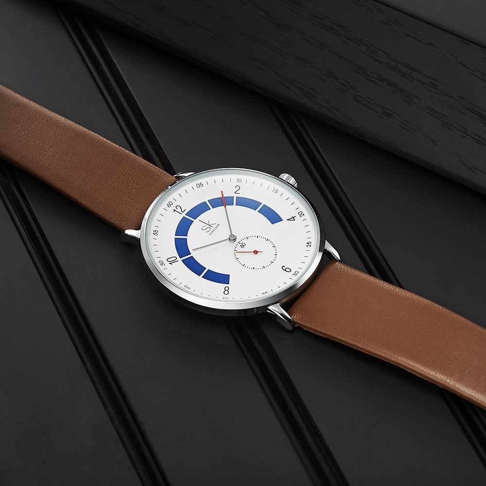 Leather men's fashion sports watch