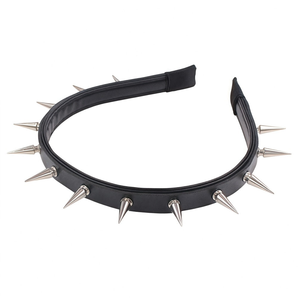 Punk Rivet Headband Pointed Nail Headband Female Headdress