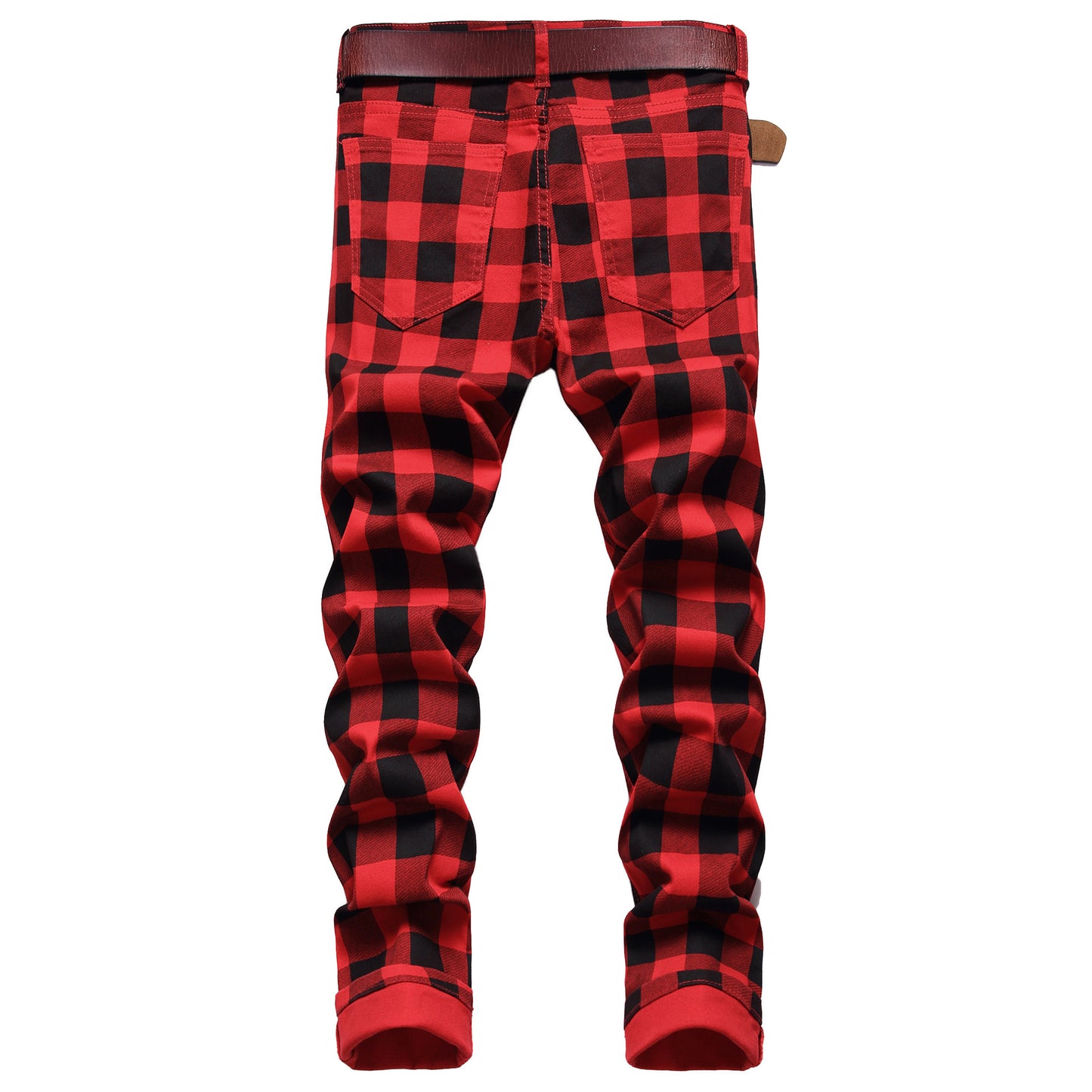 Print Check Fashion Personality Trend Jeans
