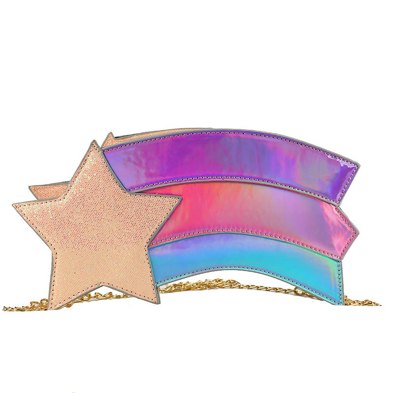 Popular Creative Sequined Five-star Rainbow Chain Shoulder Bag