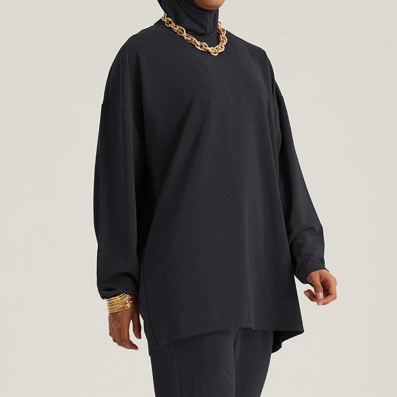 Middle Eastern Muslim Women's Loose Outerwear Long Sleeve Pants Suit
