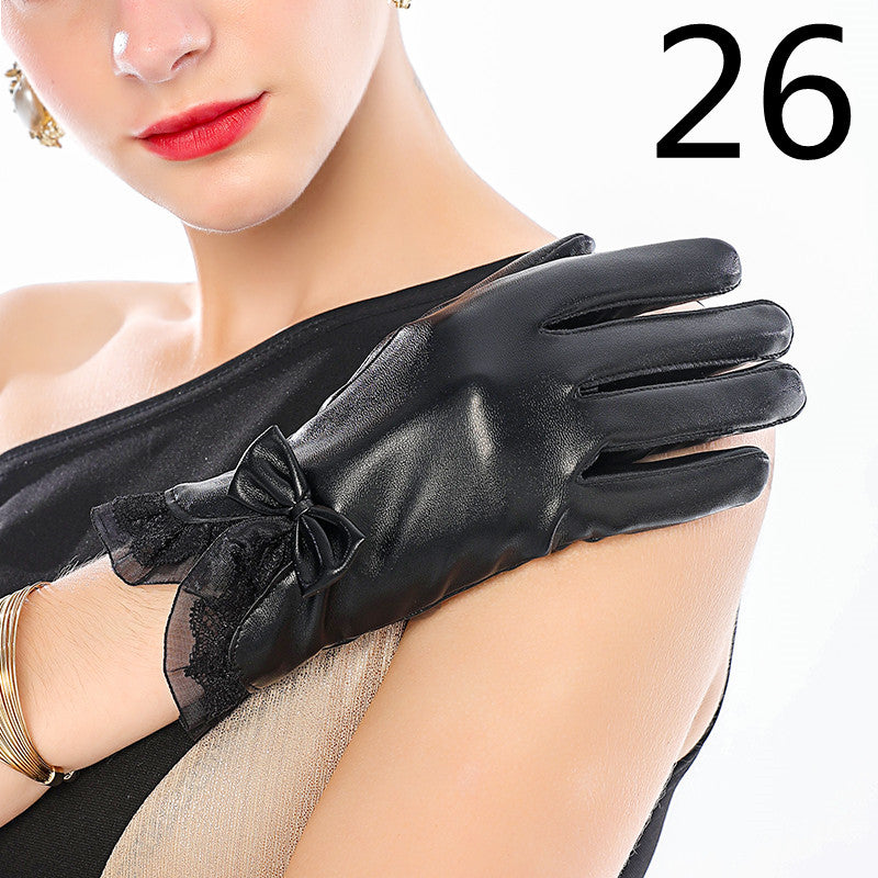 Men's Winter Riding Plus Velvet Thick Windproof Leather Gloves