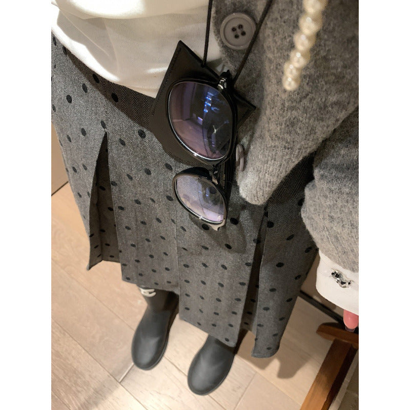 Early Autumn New Stylish Gray A-line Midi Skirt