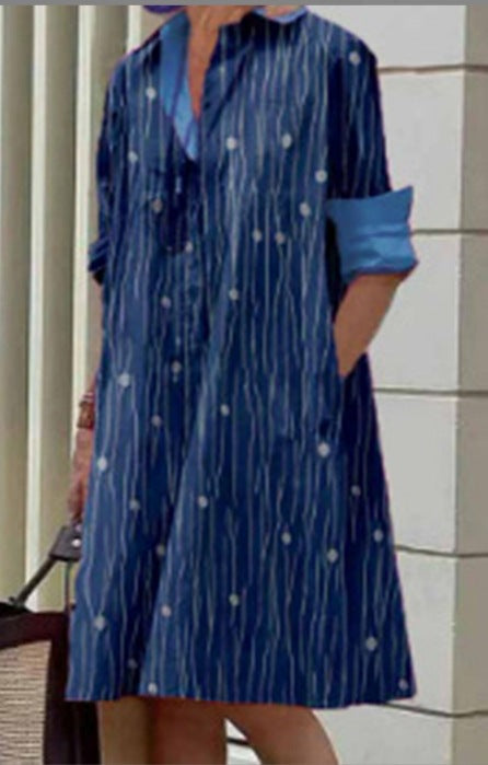 Fashionable And Elegant Polka-Dot Printed Dress For Women