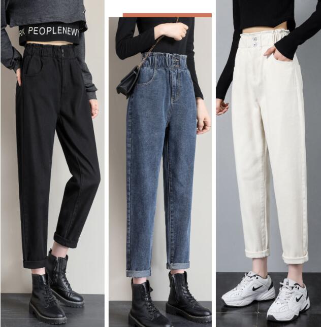 Dame sommer lige slanke højtaljede jeans