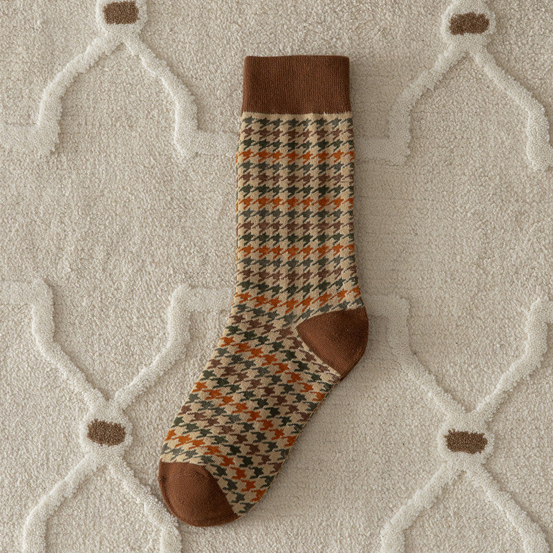 Autumn And Winter New Combed Cotton Thickened Japanese Retro Style Middle Tube Cotton Socks