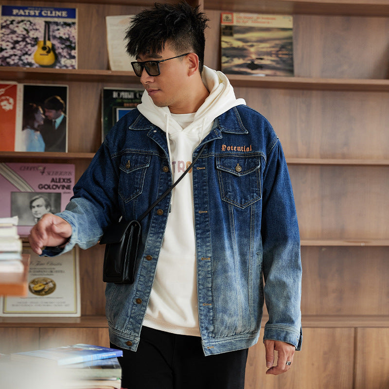 Fashion Trend Gradient Denim Jacket