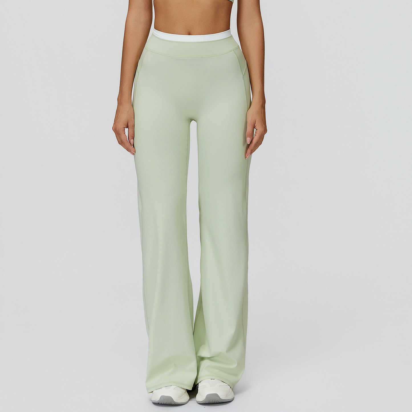 Fake Two-piece Thread High Waist Casual Exercise Workout Pants