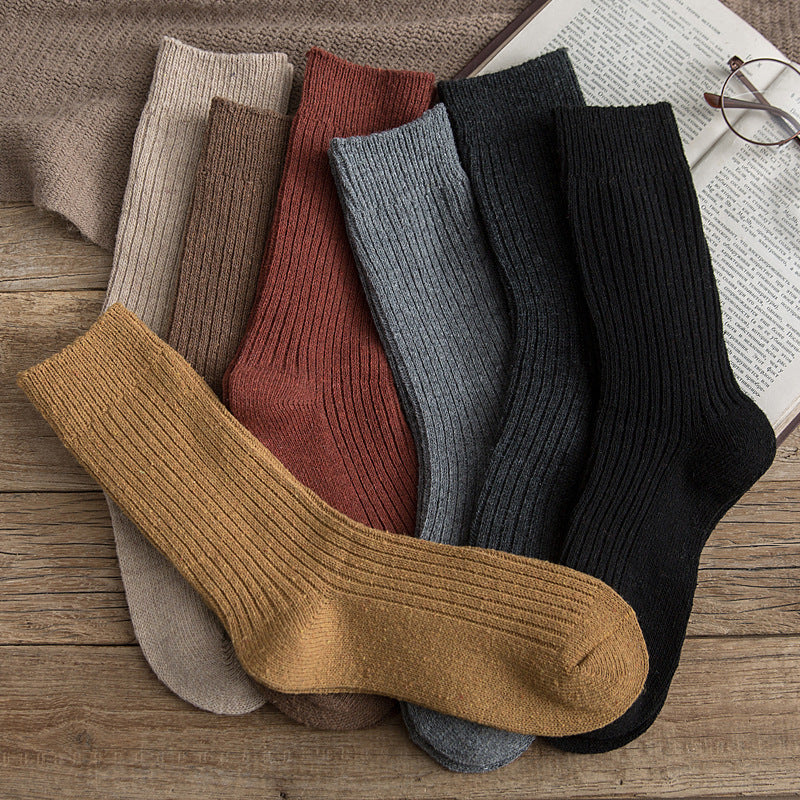 Women's Winter Japanese Solid Color Wool Socks To Keep Warm