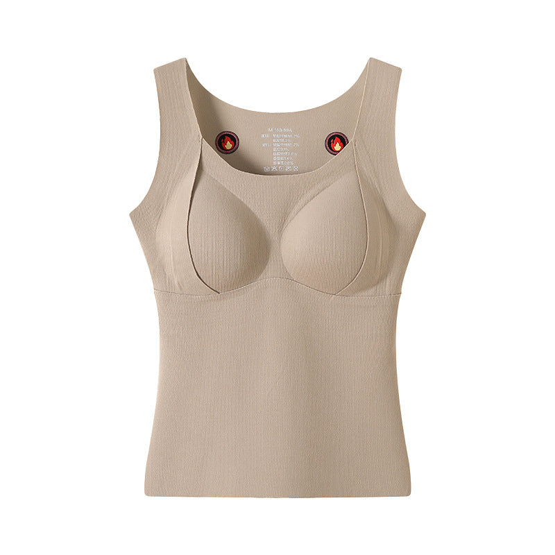 Double-sided Brushed Cashmere Silk Band With Chest Pad And Fleece-lined Warm Vest
