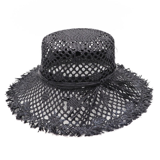Spring And Summer New Lafite Straw Hat Flat Top Hat Under Collapse Sun Protection Ladies