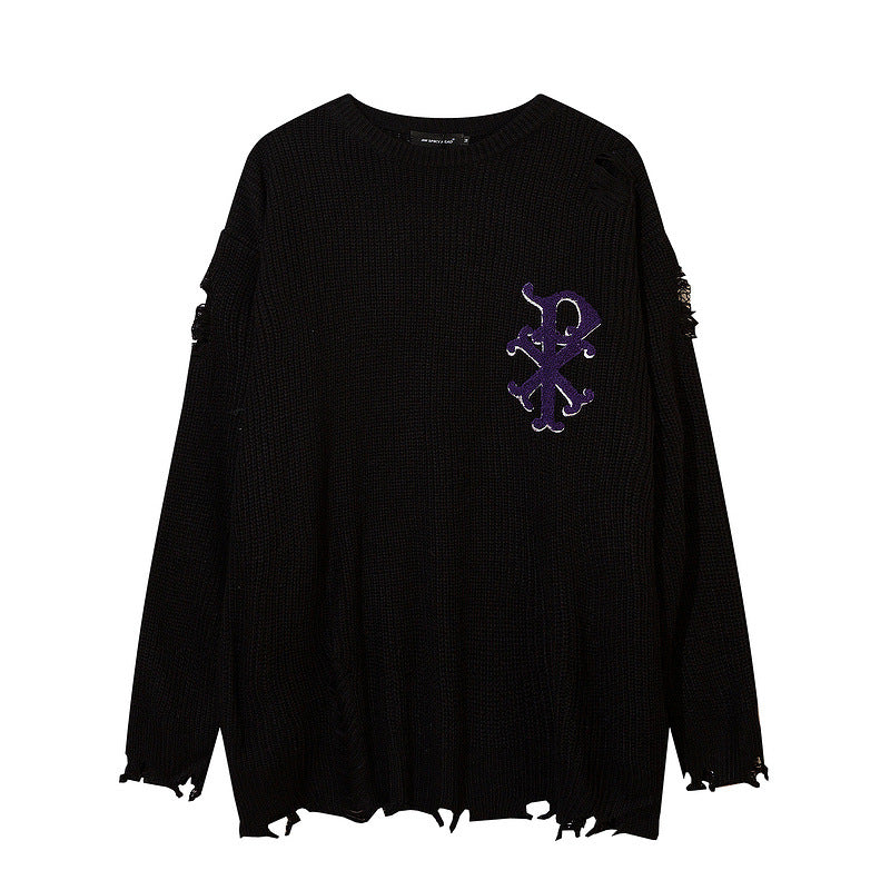 Retro Street Niche Tide Brand Dark Sweater