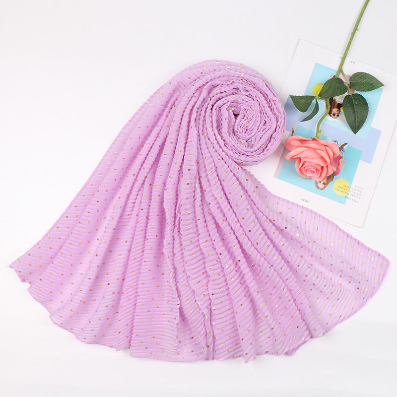 Sprinkle gold folds bronzing cotton and linen scarf