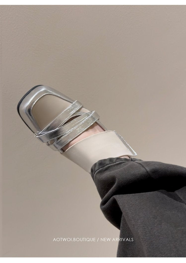 Franske Ballerinasko i Ægte Læder til Kvinder, Eksklusivt Niche-Design, Moderigtige Sporty Casual Pumps med Lavt Snit