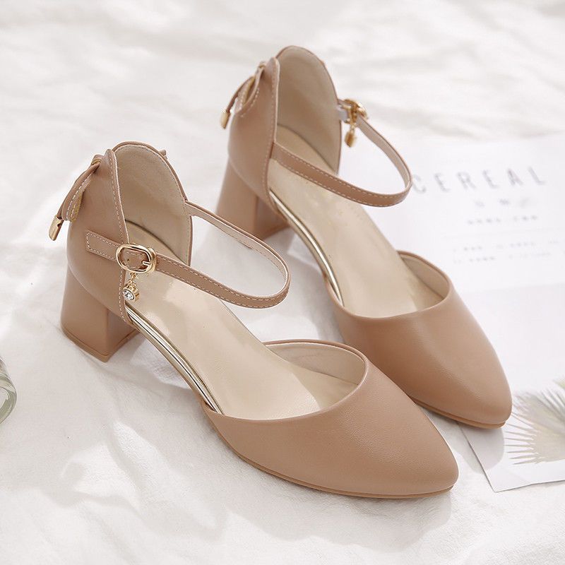 Women's Closed Toe Chunky Heel High Heels