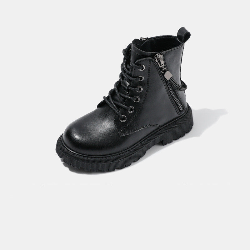 Autumn And Winter Children's Leather Martin Boots