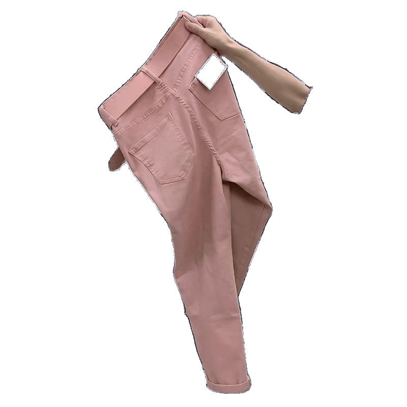 Haremjeans i ren farve, løs pasform, til store kvinder, der matcher alt