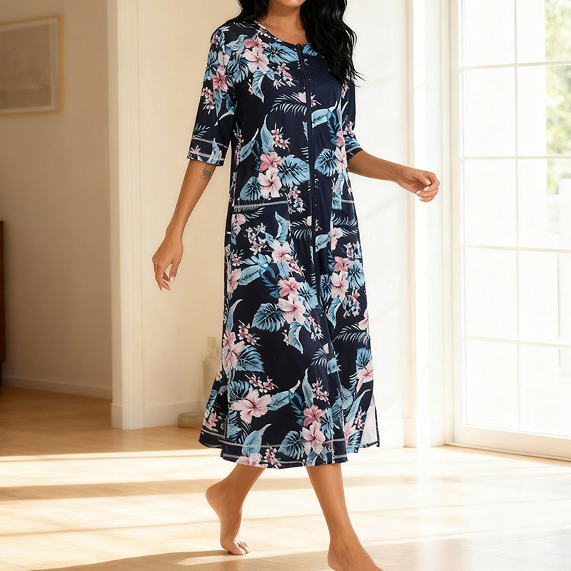 Comfortable Cardigan Womens Base-Layer Pajamas For Autumn And Winter