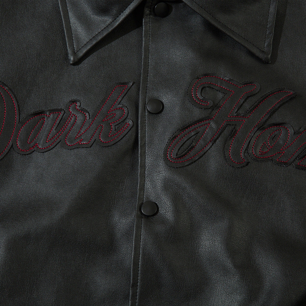 Loose Lapels Leather Coat Boys Spring And Autumn Rock