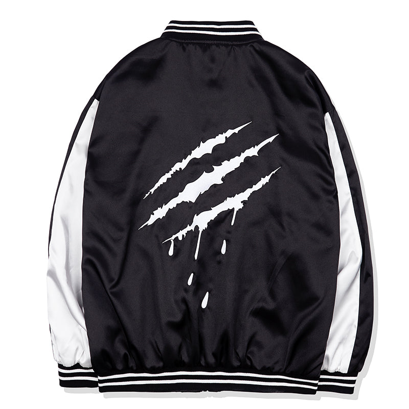 Men's Casual Scratch Badge Baseball Jacket