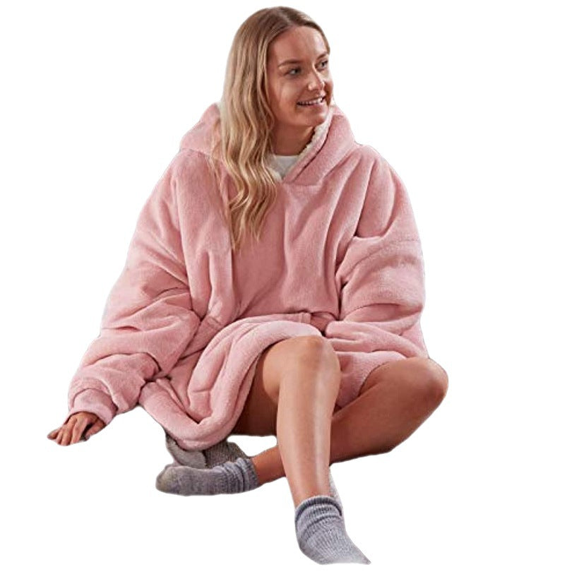 Nye Dame Flannel Tæppe Varm Pyjamas Hætte